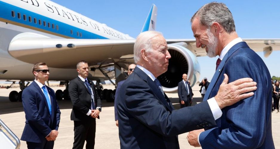 El Rey de España recibió al presidente de los Estados Unidos , Joe Biden.