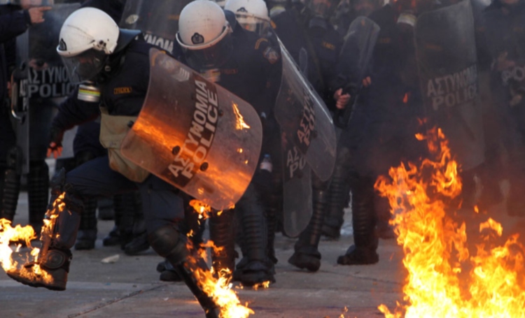 Manifestaciones en Atenas, twitter