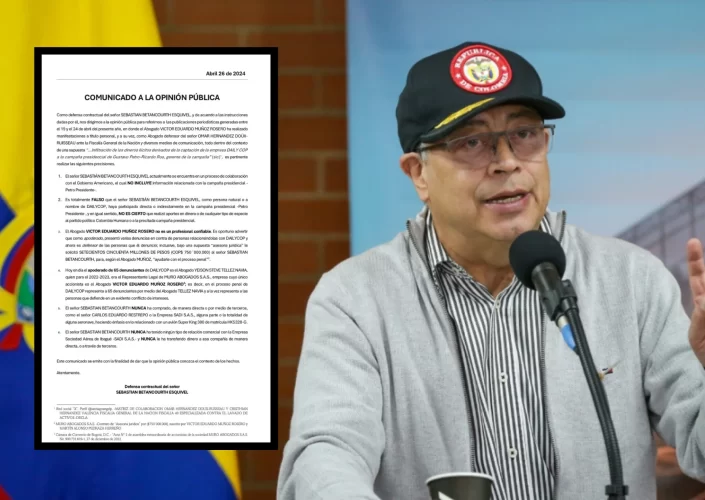 El presidente Gustavo Petro niega aportes a la campaña y responde a Daily Cop por presuntos aportes a la campaña presidencial de 2022.