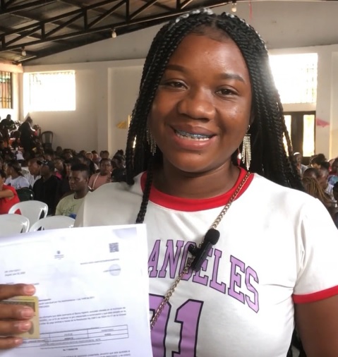 Marbel Landázuri, beneficiaria.