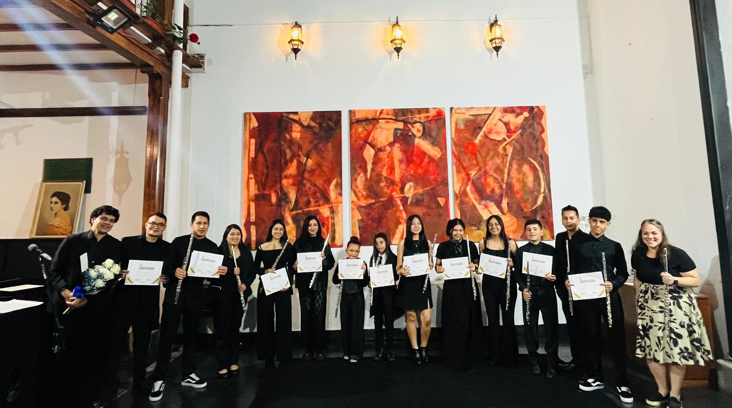Ensamble Juvenil, integrado por María Salomé Martínez, Martina Eraso Díaz, María Isabel Arévalo, Samuel Correa Ortiz, Duvan Alexander Guevara, Luisa Camila García, Nathalia Valenzuela, Daisy Viviana Guaramá. Flautistas de Nariño Cielo de la Rosa, integrado por Estefany Meneses, Julián Santiago Muñoz, Byron Erazo Zapata, Santiago Apráez, Pablo Steven Arcos.