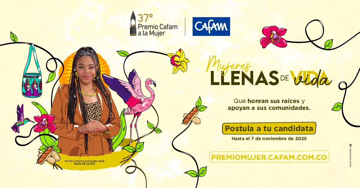 El Premio Cafam a la Mujer abre convocatoria en el Valle del Cauca. Postulaciones disponibles hasta el 31 de octubre de 2025 para reconocer el liderazgo femenino en Colombia.