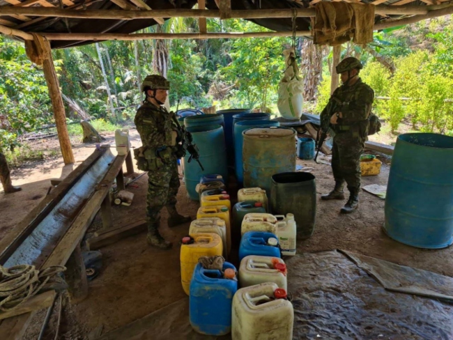 Ejército destruyó 7 laboratorios para el procesamiento de coca en el Oriente Antioqueño