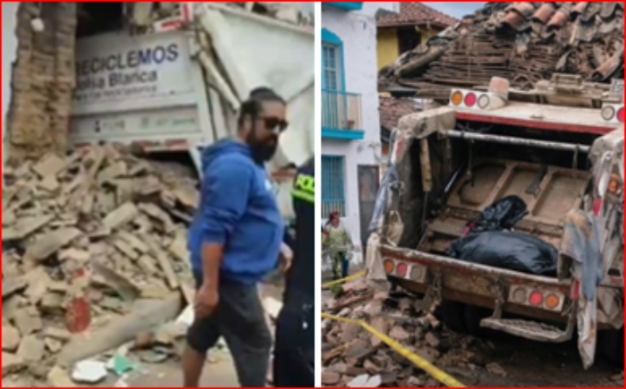 Accidente- caro basura- Candelaria- Bogotá- 17Feb-
