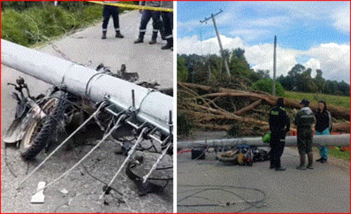 Enel- Poste de luz- Tabio- Cundinamarca- Bomberos tABIO- MOTOCICLISTA- ACCIDENTE- 1MAY-