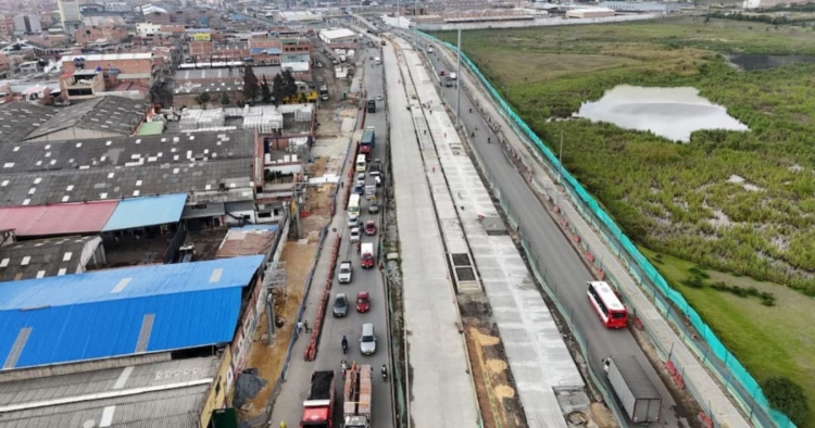 La Gobernación de Cundinamarca reporta un avance del 74,1 % en las obras de extensión de TransMilenio