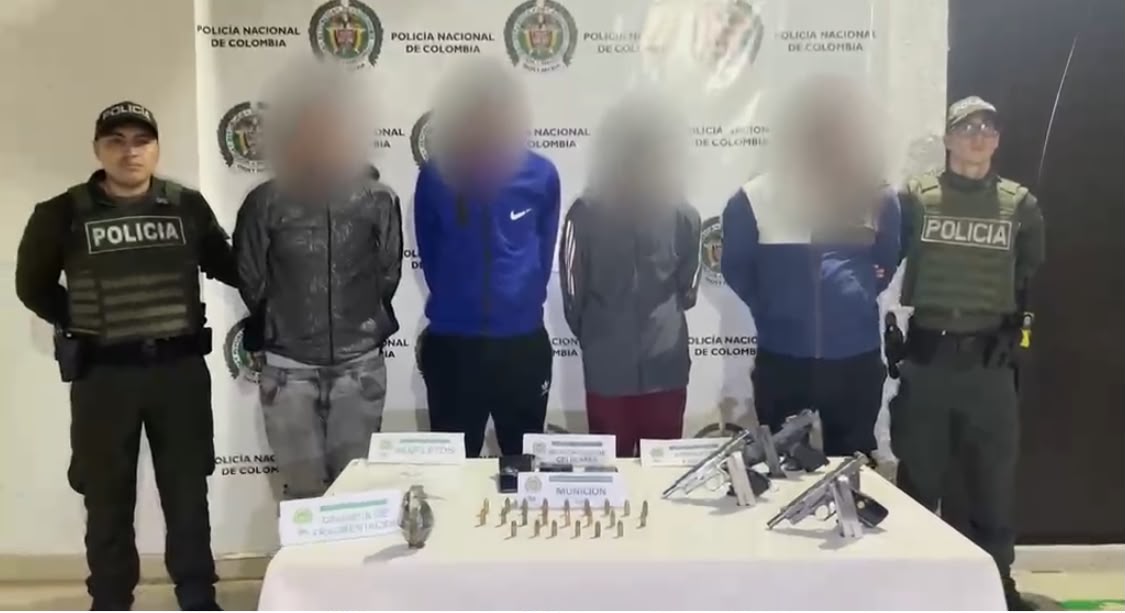 En Ipiales capturan cuatro personas e incautan armamento y munición