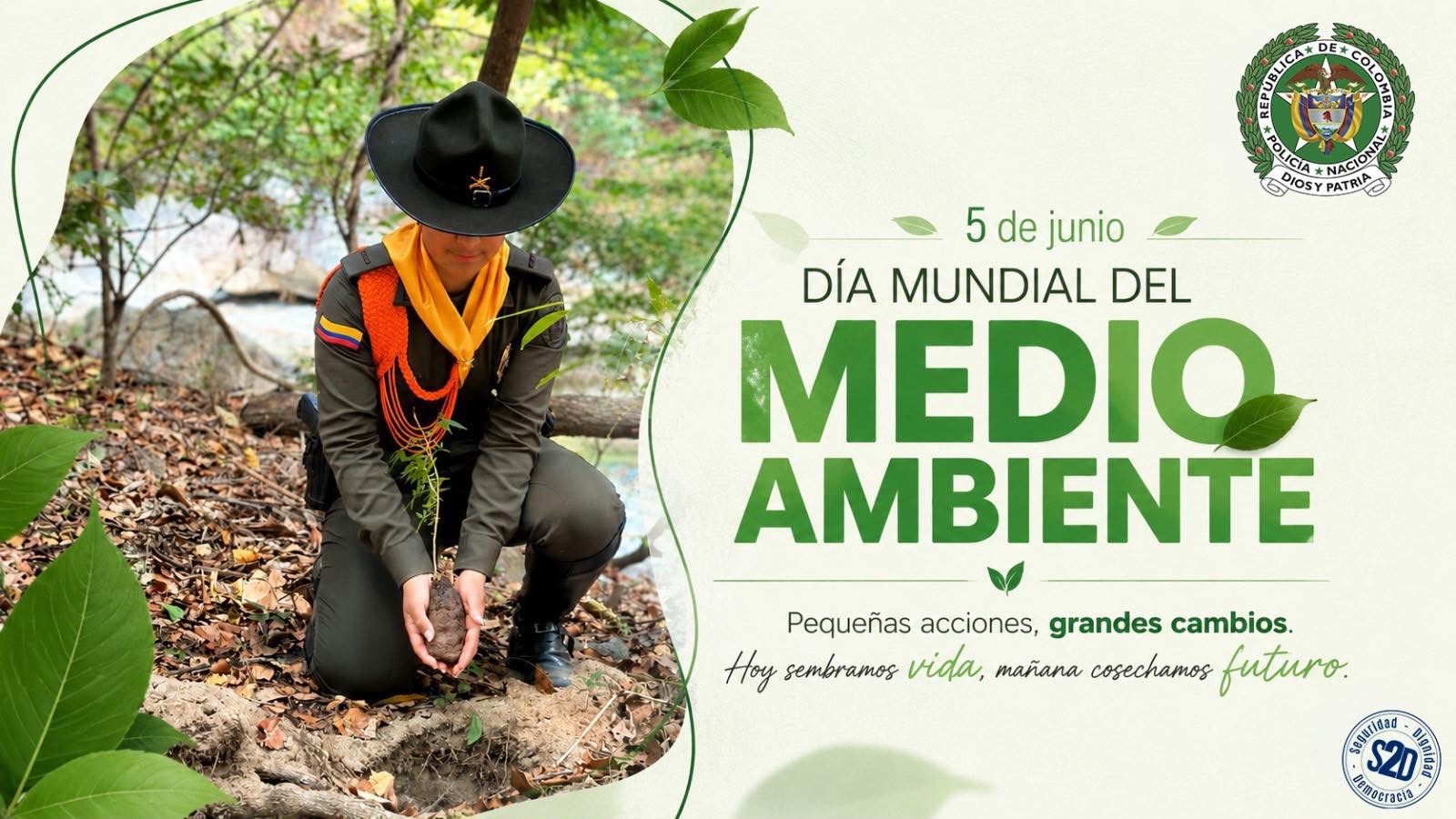 Policía Nacional conmemora el Día Mundial del Medio Ambiente con acciones de conservación en Putumayo