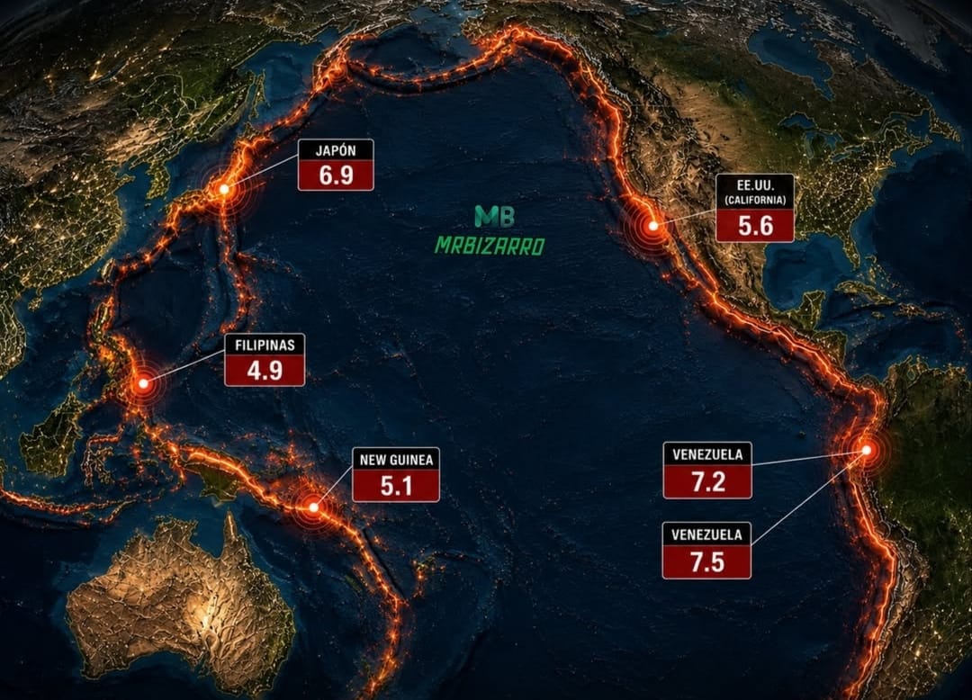 Cinco fuertes terremotos en menos de 24 horas encienden las alertas en el Cinturón de Fuego del Pacífico