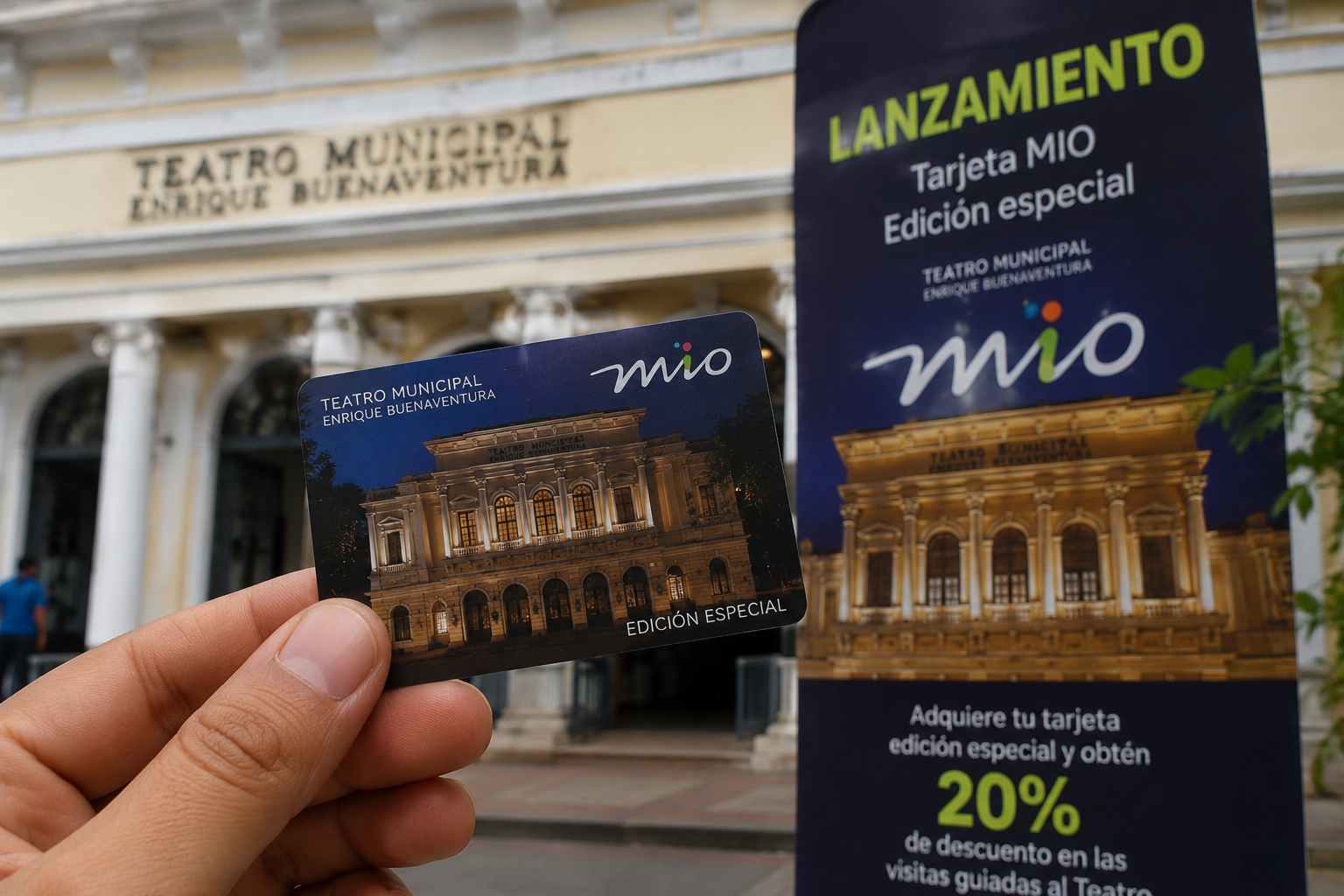 Lanzan tarjeta MIO inspirada en el Teatro Municipal de Cali