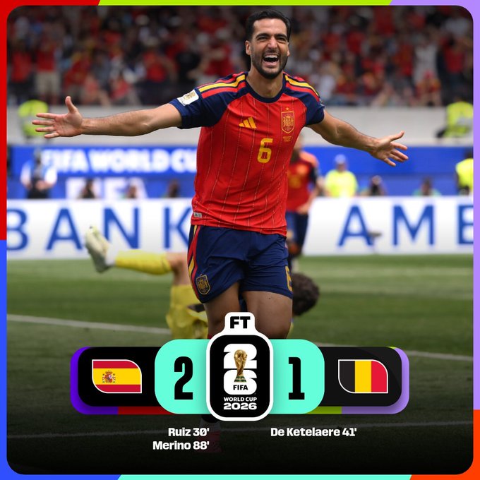 España eliminó a Bélgica y se enfrentará a Francia en semifinales de la Copa Mundial 2026