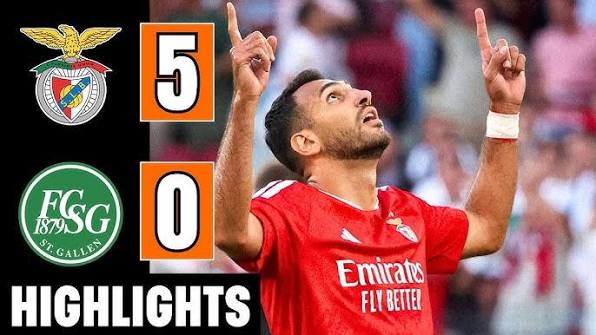 Benfica 5-0 Gallen: UEFA Europa league
