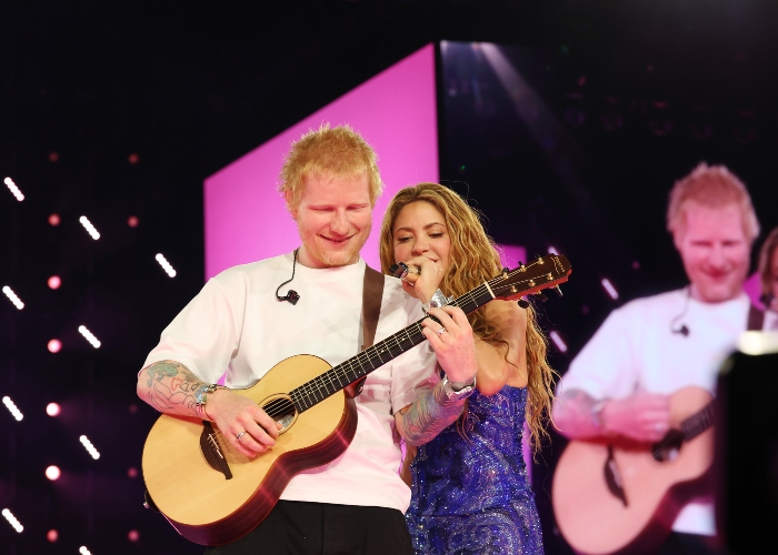 Shakira sorprendió con Ed Sheeran, Tyla y Burna Boy, invitados al concierto después del Mundial