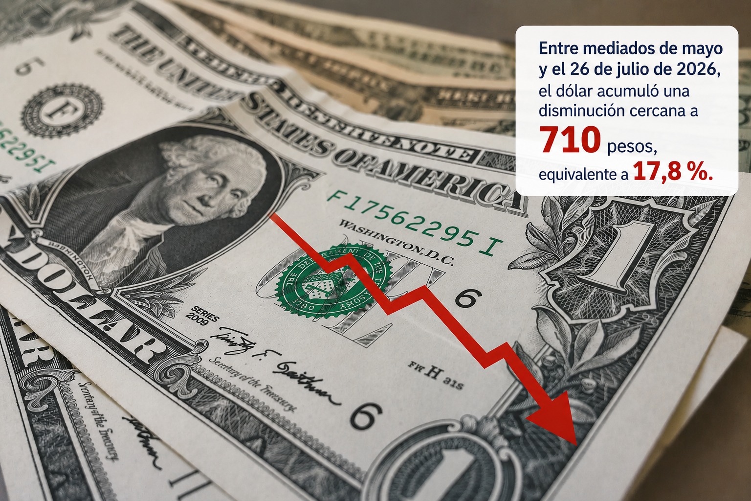 El dólar cae a su nivel más bajo desde 2019 en Colombia