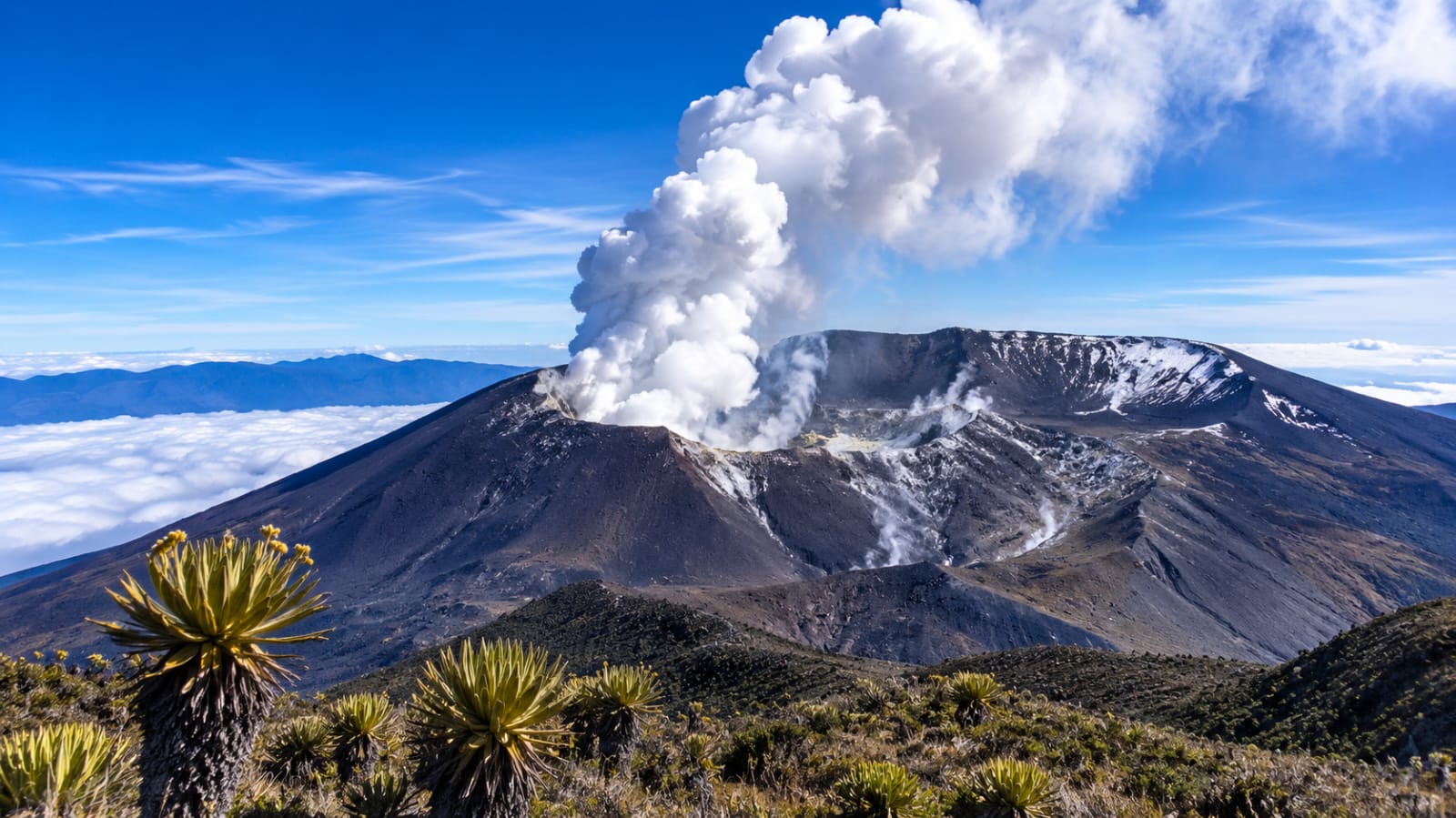 Autoridades mantienen monitoreo permanente ante la actividad del volcán Puracé.