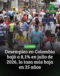 Colombia registra desempleo de 8,1 %: es la cifra más baja para julio desde 2001
