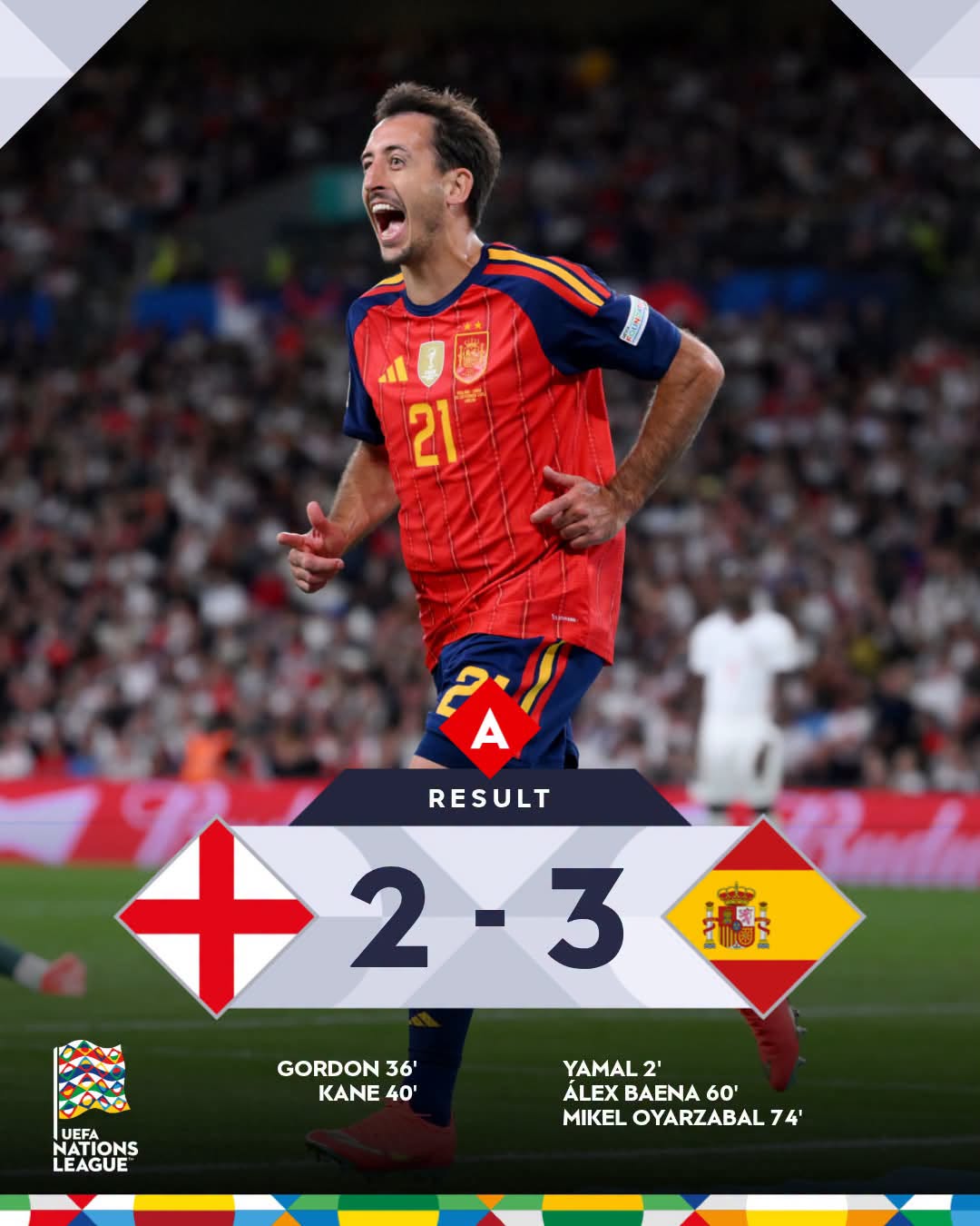 España tumba a Inglaterra en un partidazo en la Nations League
