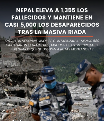 Nepal eleva a 1.355 los muertos tras devastadora riada y mantiene cerca de 5.000 desaparecidos