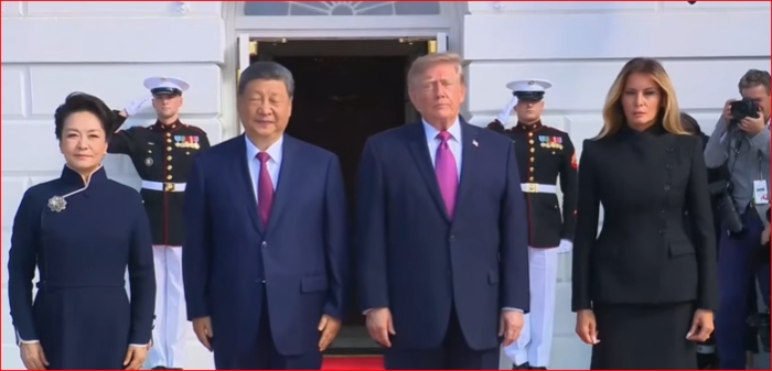 EN VIVO: Primeras imágenes de la vista del presidente chino Xi en la Casa Blanca así saludó a Trump