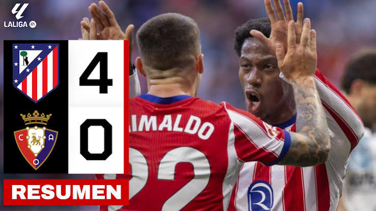 Gran goleada del atlético de Madrid al Osasuna
