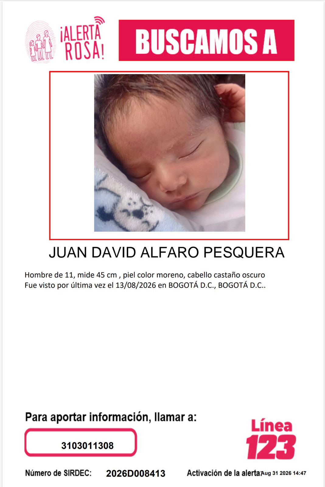 Tres menores de edad son buscados en varias regiones de Colombia