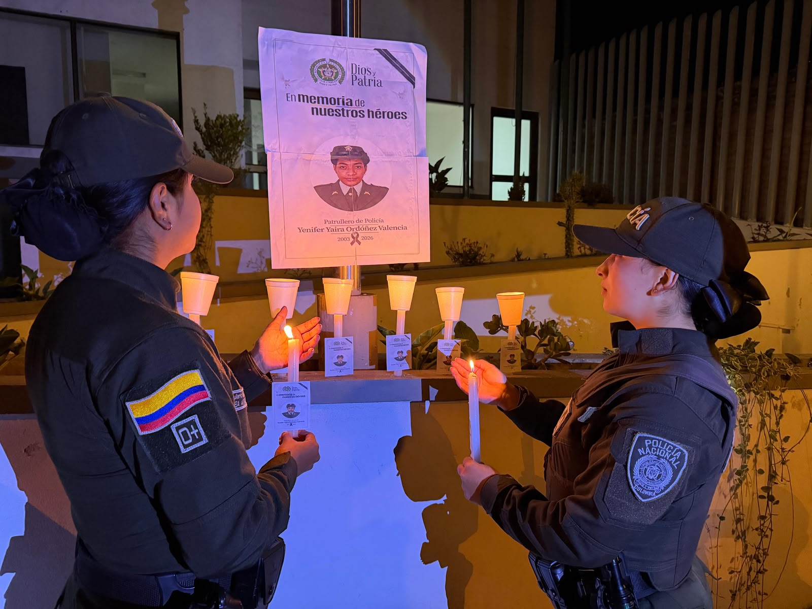 Policía Nacional rinde homenaje a la patrullera Yenifer Yaira Ordóñez Valencia