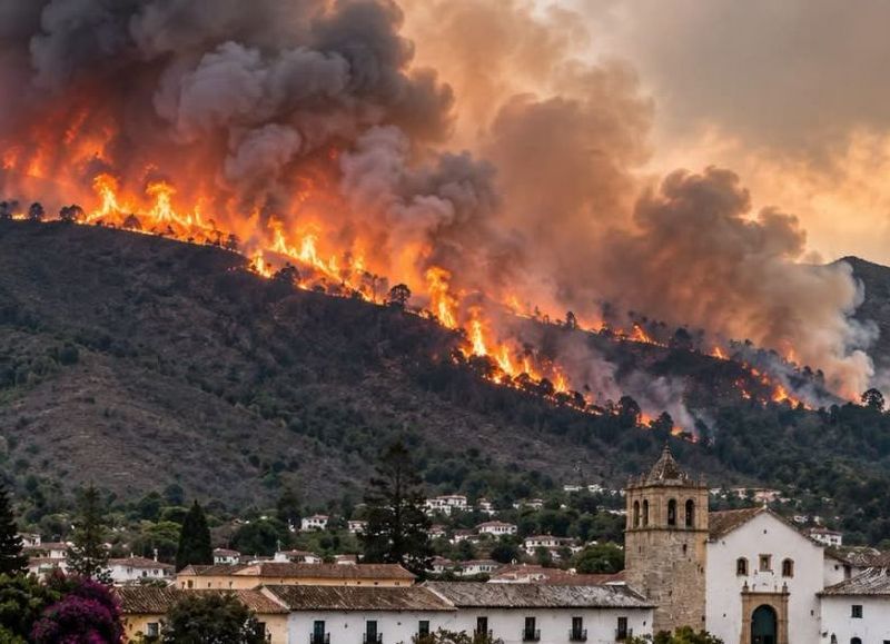 Avanza el control del incendio en Villa de Leyva: MinInterior reporta un 75% de contención y 290 hectáreas afectadas