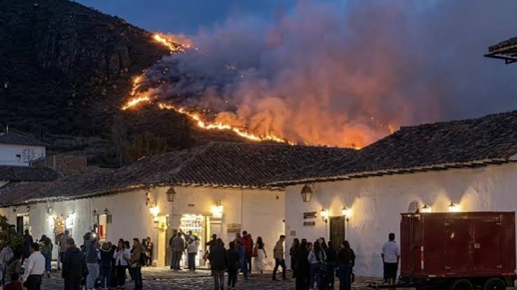 Grave incendio en Villa de Leyva ha consumido cerca de 290 hectáreas y mantiene la emergencia en Boyacá